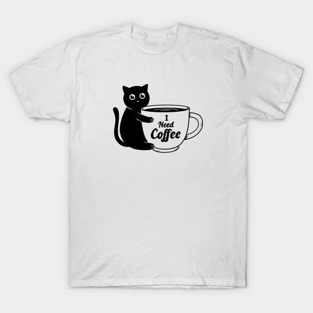 Cat I need Coffee T-Shirt by coffeeman